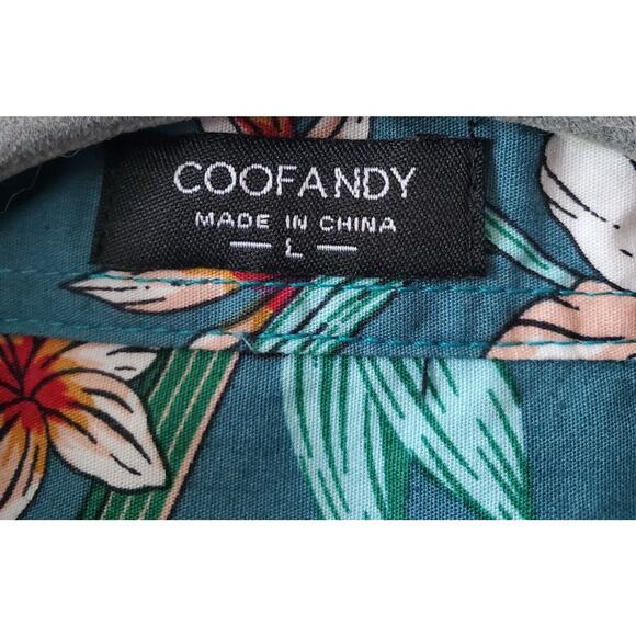 COOFANDY Hawaiian Aloha Shirt Short Sleeve Casual Button Down Floral Ukelele L - Picture 6 of 10